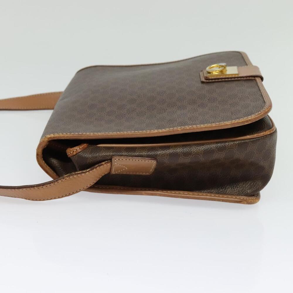 CELINE Macadam Canvas Shoulder Bag Pvc Leather Brown Gold - Picture 4 of 12